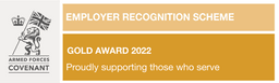 Armed Forces Covenant Employer Recognition Scheme Gold Award 2022 banner